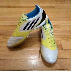 Adidas Yellow and White Soccer Cleats